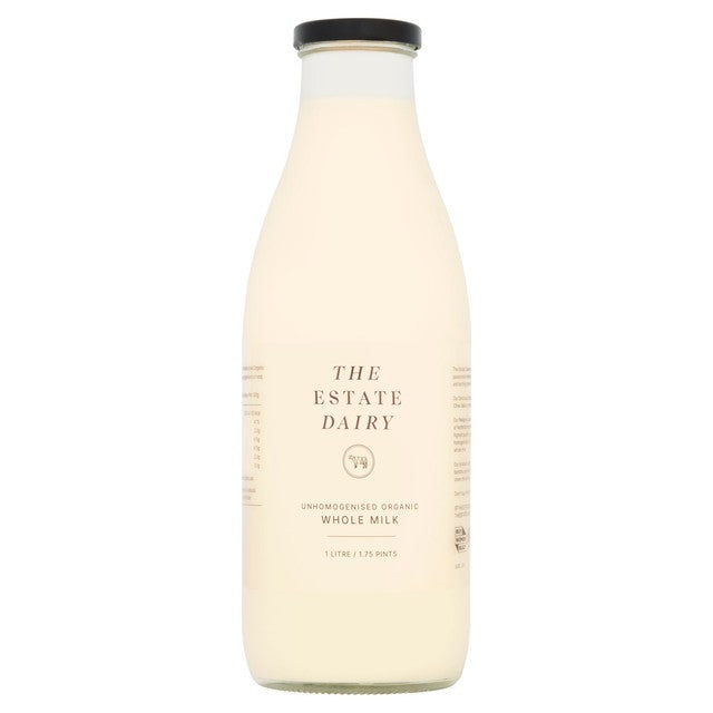 The Estate Dairy unhomogenised whole organic milk 1L (British brand)