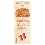 MILLER'S Toast Cranberry & Raisin crackers 100g, imported from the UK