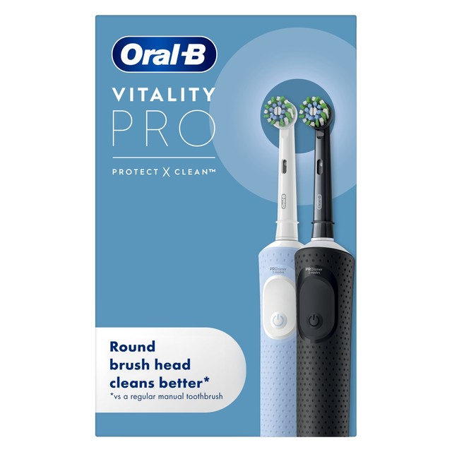 Oral-B electric toothbrush Black & Blue Duo Pack, imported from the UK