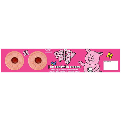 M&S Percy Pig Jam Sandwich Creams Shortcake Biscuits 150g