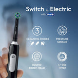 Oral-B Pro 1 Cross Action Black electric toothbrush with travel case, imported from the UK