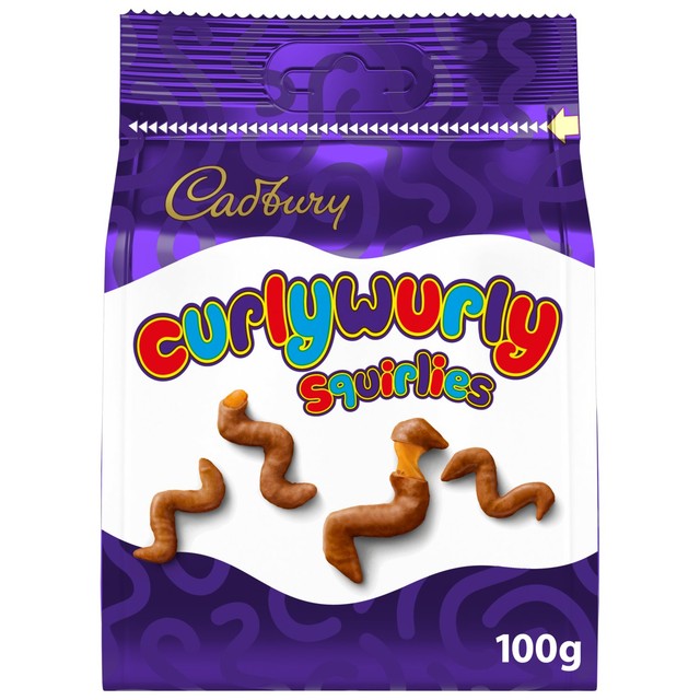 Cadbury Curly Wurly Squirlies milk chocolate with caramel centre 100g - British product