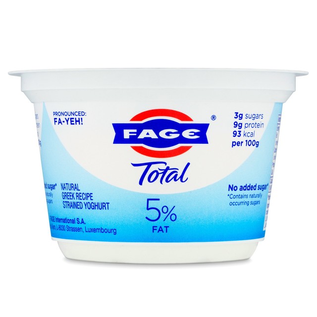 Fage Total 5% fat natural Greek strained yoghurt 150g - British product