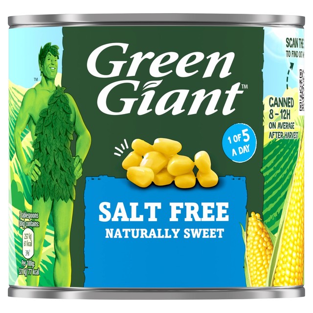 Green Giant salt free canned sweetcorn 340g, UK version