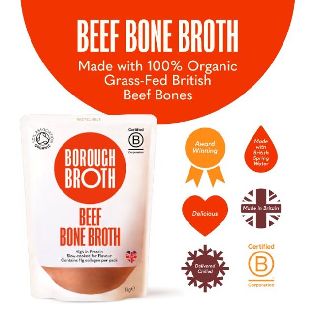 Borough Broth organic beef bone broth 1kg - British product