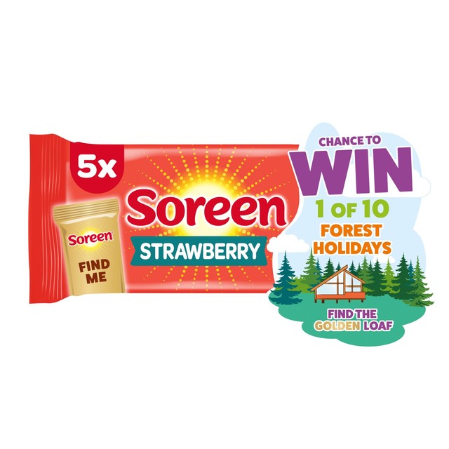 Soreen strawberry malt loaf snack bars 5x30g (British brand)