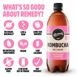 Remedy Raspberry Lemonade Kombucha 700ml, imported from the UK