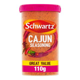 Schwartz Cajun Seasoning spice mix in a 110g plastic drum, British brand
