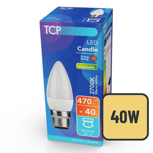 TCP LED candle light bulb Bayonet B22 (British brand)