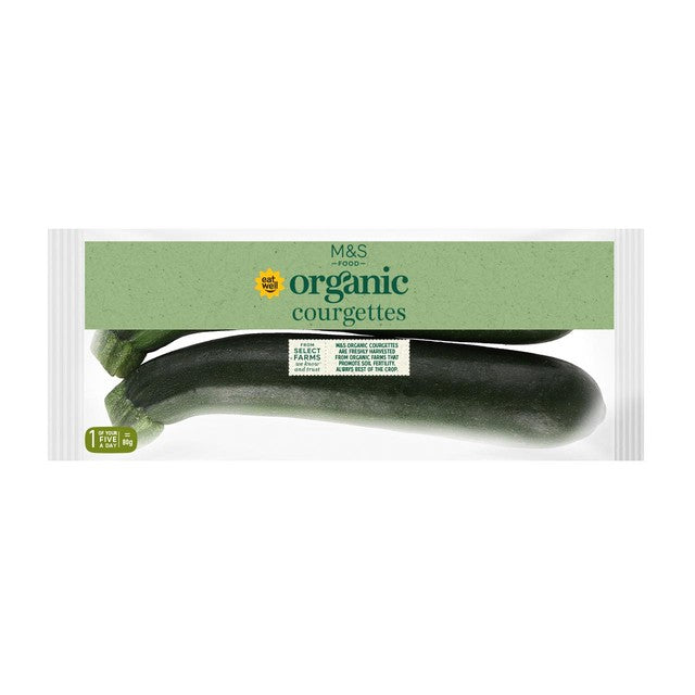 M&S organic courgettes 300g, imported from the UK