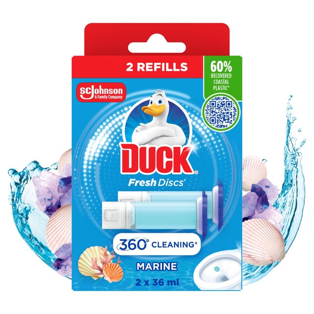 Toilet Duck Fresh Discs Marine toilet cleaner refills 2x36ml - British product