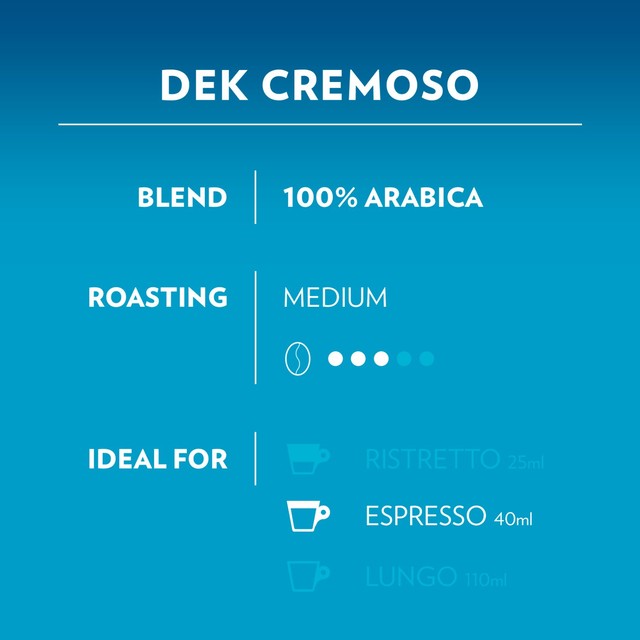 Lavazza Dek Cremoso coffee capsules 16 capsules, UK version