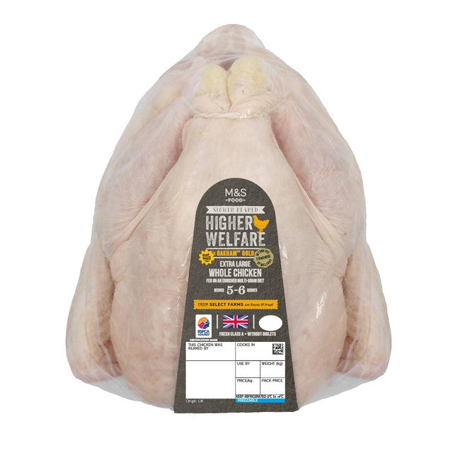 M&S Oakham Gold whole chicken 1.9kg, imported from the UK