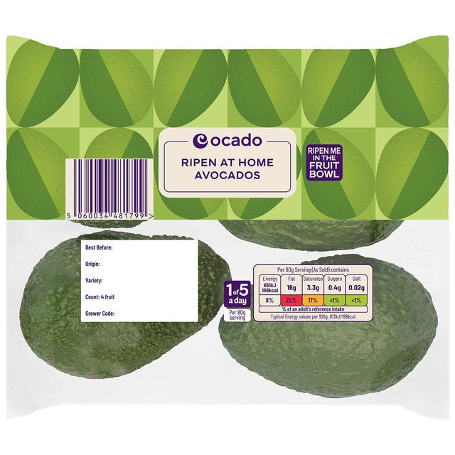 Ocado Baby Hass Avocados ripening at home, imported from the UK