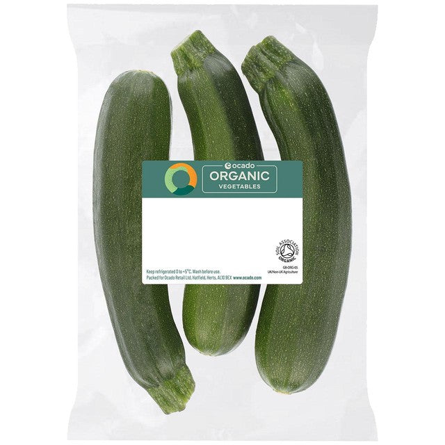 Ocado organic courgettes 500g, imported from the UK