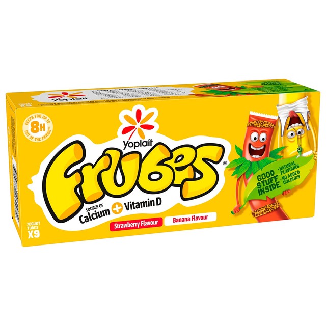 Frubes banana and strawberry yoghurt tubes 9 x 37g - British product
