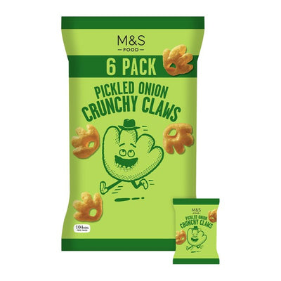 M&S Pickled Onion Crunchy Claws Multipack Snack 6 Pack