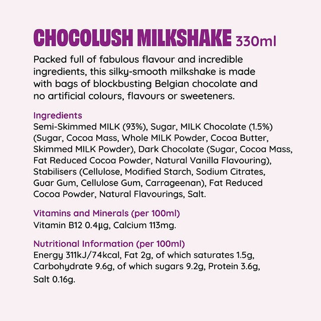 Shaken Udder chocolate flavoured milkshake 330ml (British brand)