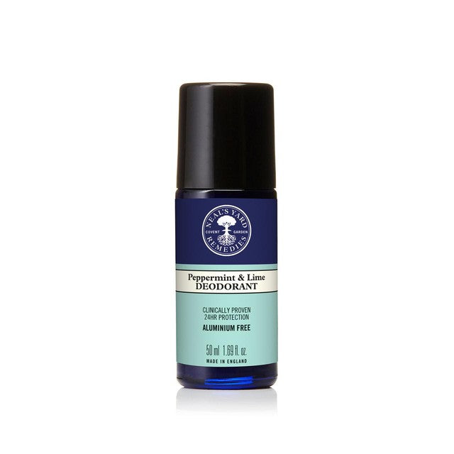 Neal's Yard Remedies peppermint and lime roll-on deodorant 50ml, imported from the UK