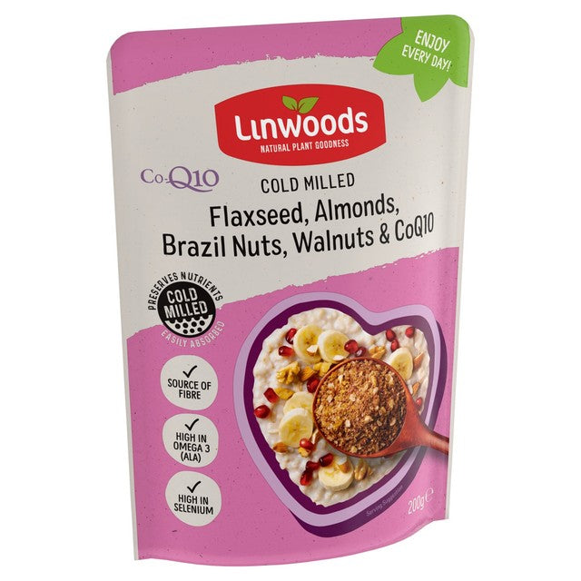 Linwoods Milled CO-Q10 flaxseed almonds brazil nuts walnuts seed mix 200g, UK version