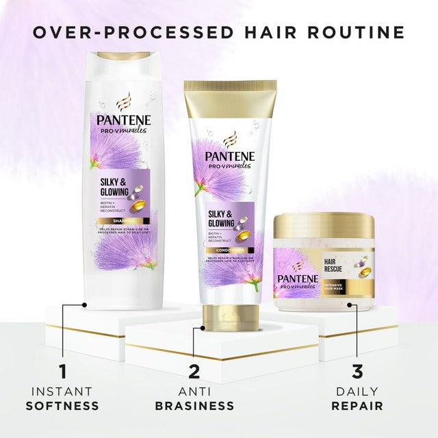 Pantene Silky and Glowing Shampoo 400ml, imported from the UK