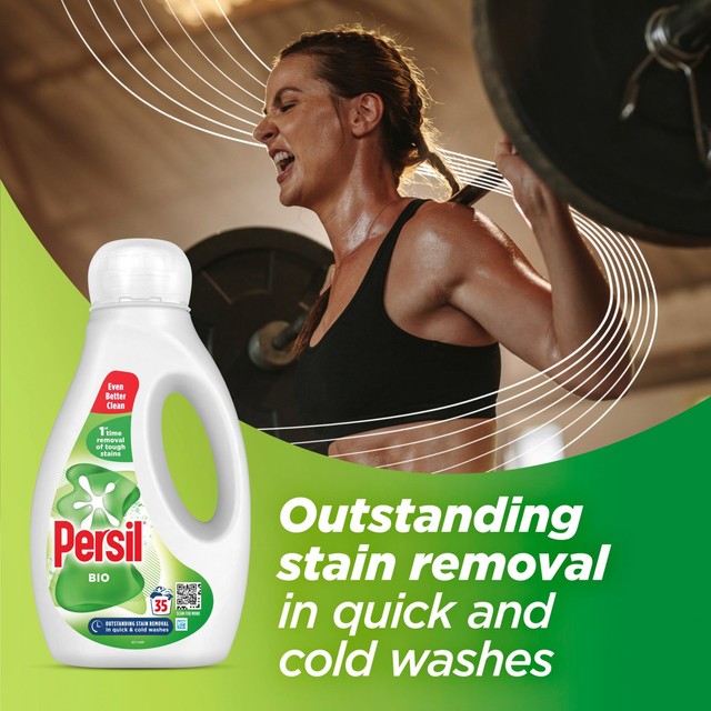 Persil Bio liquid laundry detergent 945ml, imported from the UK