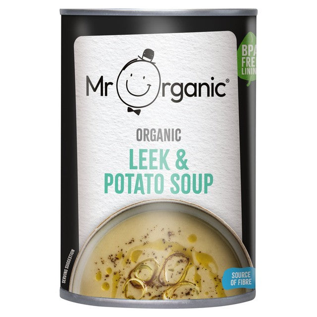 Mr Organic leek and potato soup 400g, imported from the UK