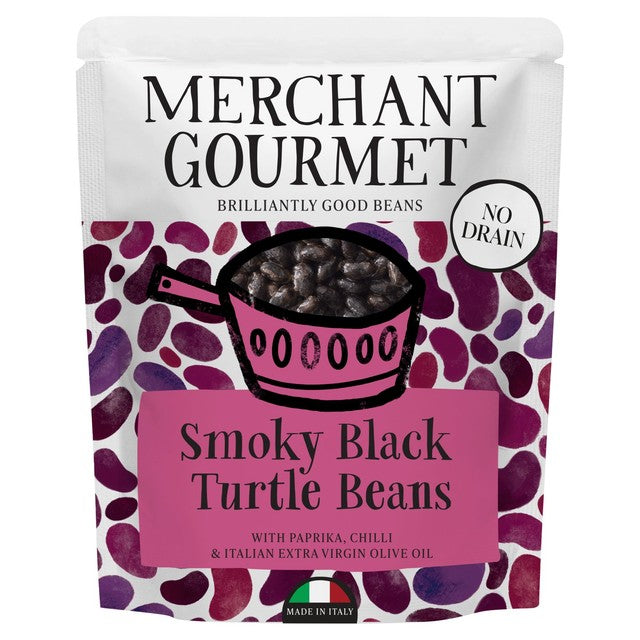 Merchant Gourmet black turtle beans cooked with spices 240g - British product