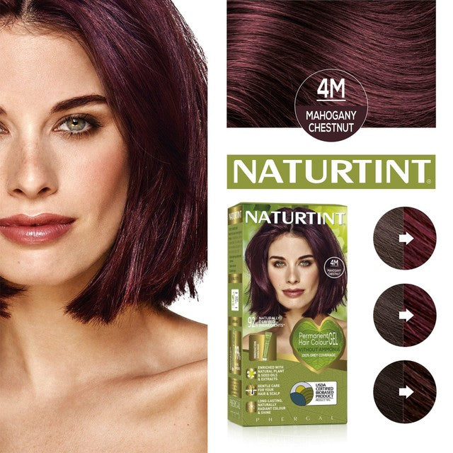 Naturtint hair colour gel 4M Mahogany Chestnut, imported from the UK