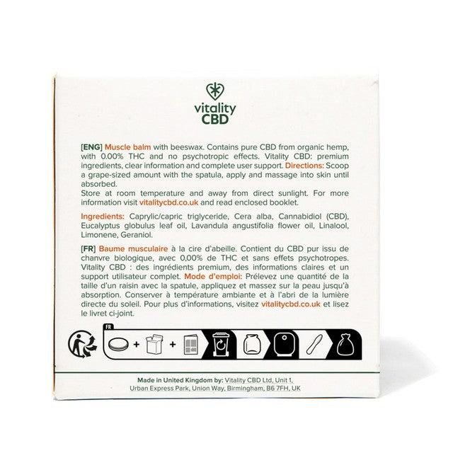 Vitality CBD muscle balm 500mg CBD 100ml (British brand)