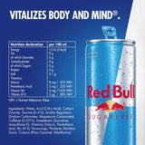 Red Bull sugar free energy drink 8 x 250ml, imported from the UK