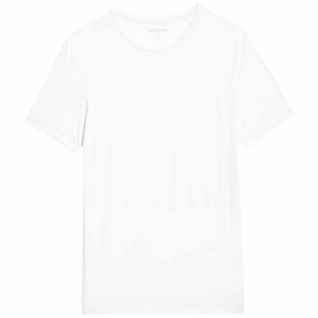 M&S Men's Supima Cotton Blend T-Shirt Vest in White, Medium, imported from the UK