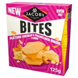 Jacob's Bites mature cheddar and onion cracker bites 125g, UK version