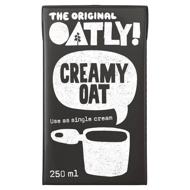 Oatly Creamy Oat Single Cream Chilled 250ml, imported from the UK