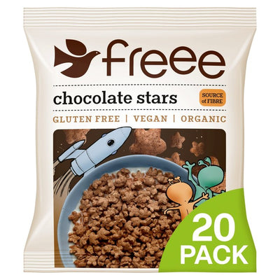 Freee Gluten Free Organic Chocolate Stars Chocolate Cereal 20 Sachet Pack