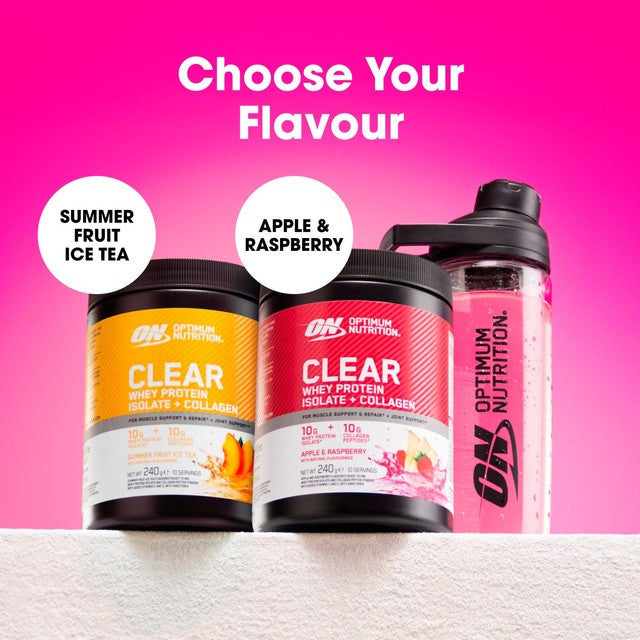 Optimum Nutrition Clear Whey Apple & Raspberry 240g, imported from the UK