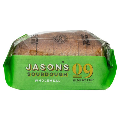 Jasons Wholemeal Ciabattin Sliced Sourdough Bread 580g