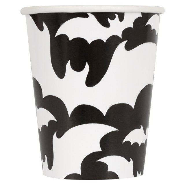 Unique Party Halloween Bats paper cups, 8-pack of 266ml, UK version
