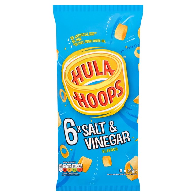 Hula Hoops Salt & Vinegar crisps 6 pack, UK version