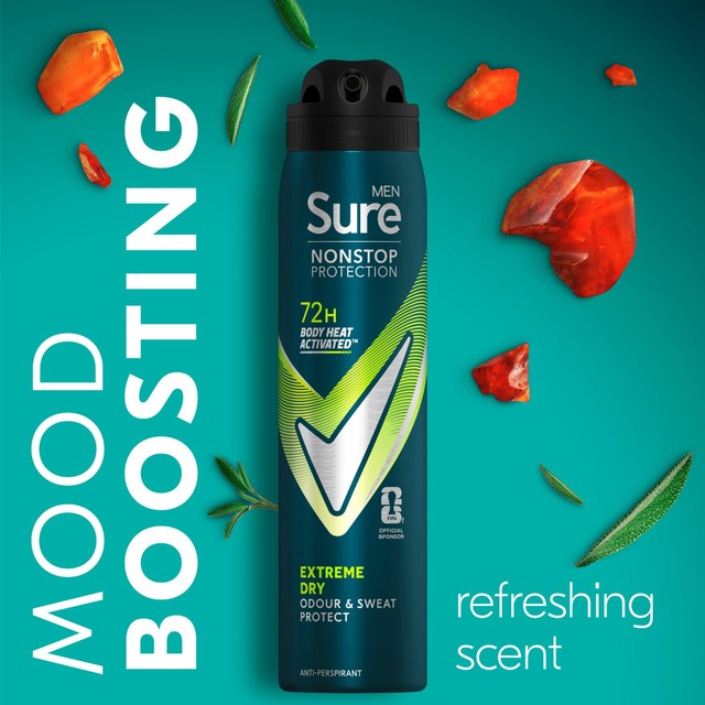 Sure Men Extreme Dry Anti-Perspirant Deodorant Spray 250ml (British brand)