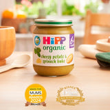 HiPP cheesy potato and spinach bake baby food jar 125g, UK version