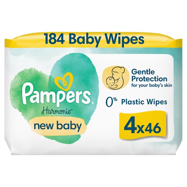 Pampers Baby Wipes Plastic Free 4 packs, imported from the UK