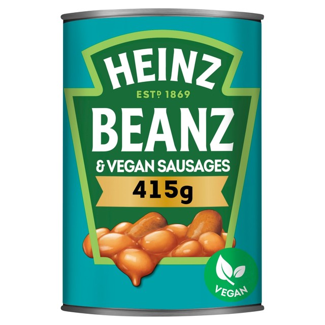 Heinz Plant-Based Beanz & Sausages baked beans 415g, UK version