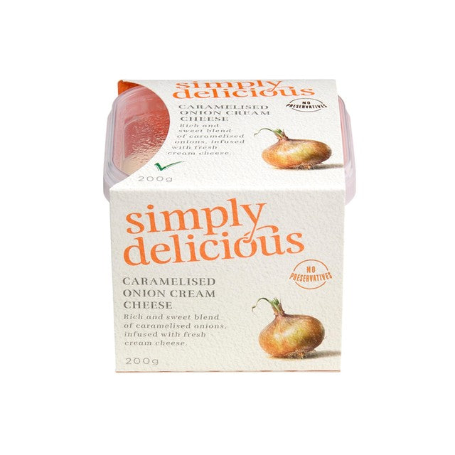 Simply Delicious caramelised onion cream cheese 200g (British brand)