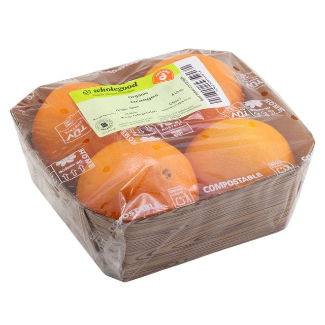 Fresh Wholegood Organic Oranges 4 pack (British brand)