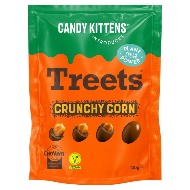 Candy Kittens Treets Crunchy Corn vegan chocolate-coated corn snack 120g - British product