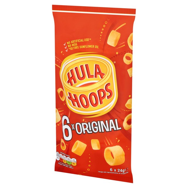 Hula Hoops Original multipack crisps 6 x 24g, UK version