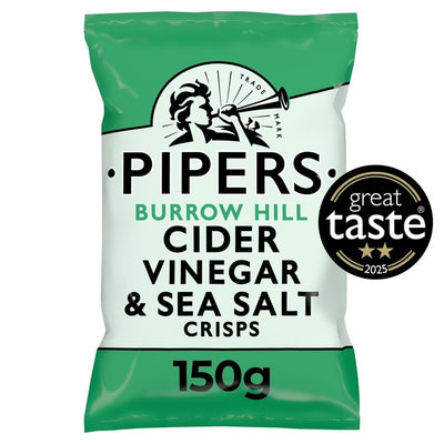 Pipers Burrow Hill Cider Vinegar & Sea Salt Sharing Bag Crisps 150g