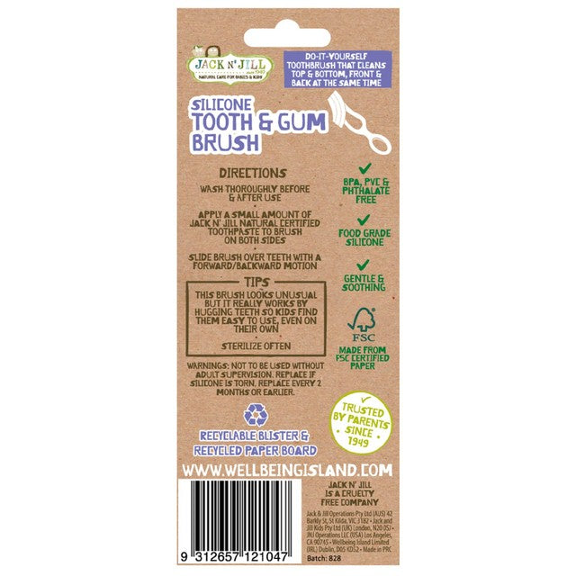 Jack N' Jill silicone toothbrush for children, UK version
