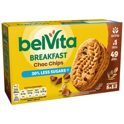 Belvita 30 % mindre sukker sjokoladebiter frokostkjeks
